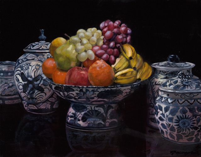 Fruit in Blue-and-White Bowl